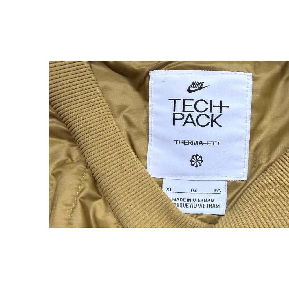 Nike Tech Pack Therma-FIT Quilted Sweatshirt Mens XL Gold Olive DD6630-326 - Picture 4 of 10